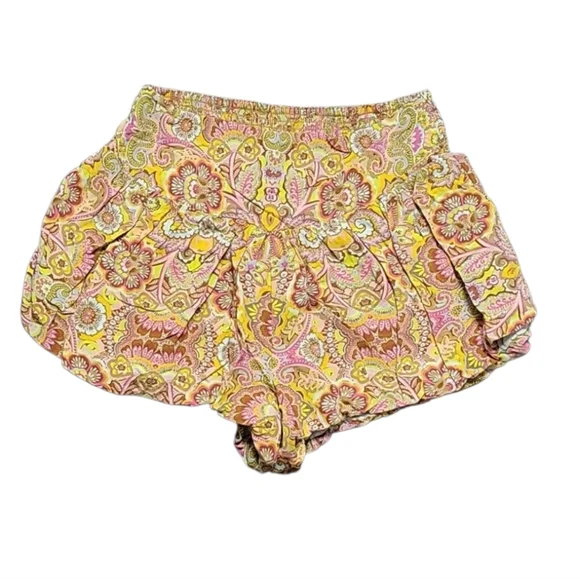 Free People La Rochelle Bubble Shorts High Rise Smocked Waist Paisley Floral XL - Picture 5 of 12